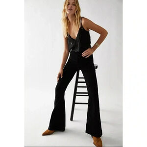 NWT Free People We The Free Jayde Cord Flare Jeans Denim in Black